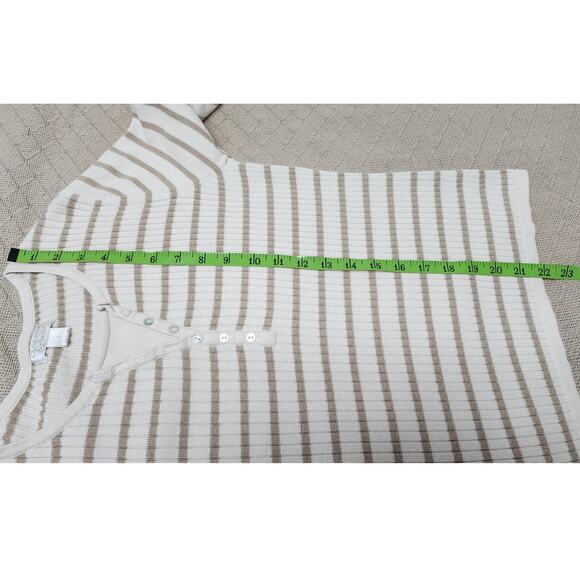 Cj Banks Brown Beige Knit Henlley Sweater 3/4 Sleeve Women's Size Small Soft Top - Picture 5 of 8